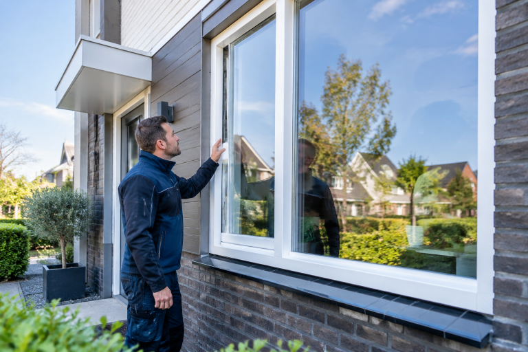 Modern woning met nieuwe kunststof kozijnen in daglicht